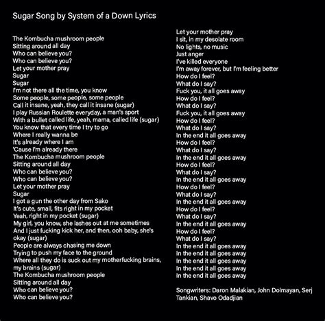 soad letras|Sugar .